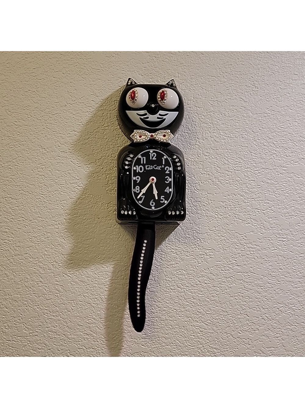 Jeweled Classic Black Kit-Cat Klock clock SUPER RARE Vintage - Picture 2 of 4